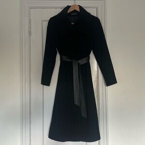 Steve by Searle Woven Wool Zipper Coat in Black Size 4